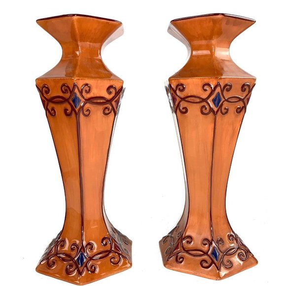 Set Of 2 Deb Hrabik Demdaco Treasured Home Taper Candle Holder Candlesticks - Picture 1 of 6